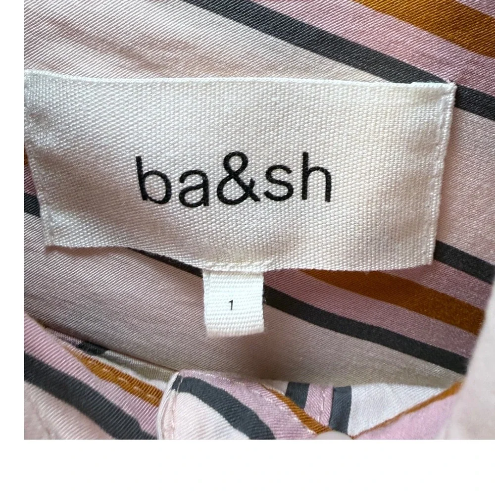ba&sh Lady Shirt Size 1 Multicolor Striped Button Down Long Sleeve Blouse